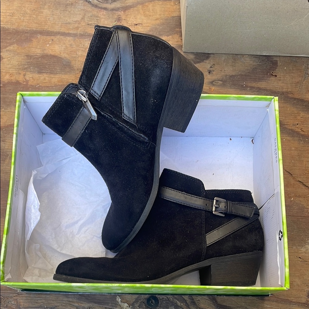 Sam Edelman Black Suede Ankle Boots